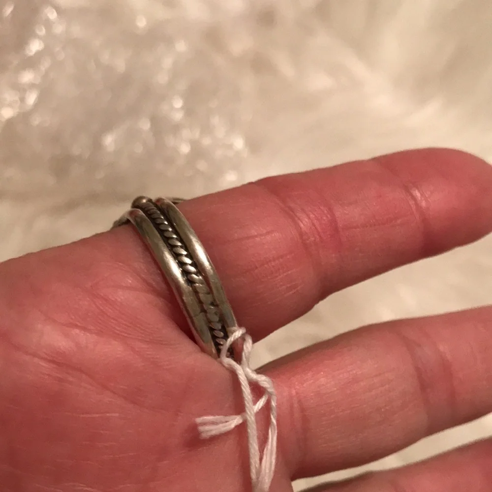 Sterling Silver Turquoise Navajo Ring - Blue Green Stone